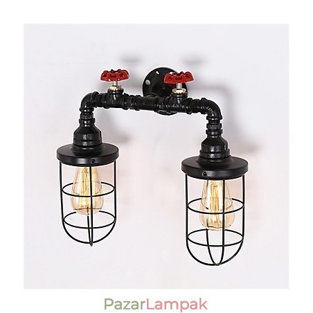 Vintage ipari csöves fali lámpák fekete kreatív fények étterem kávézó bár dekor világítás 2 világos festéssel Vintage ipari csöves fali lámpák fekete kreatív fények étterem kávézó bár dekor világítás 2 világos festéssel