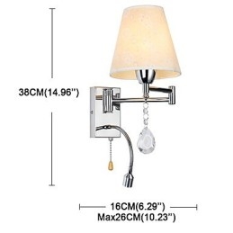 Fali lámpa hálószoba olvasólámpához Fabric lámpa