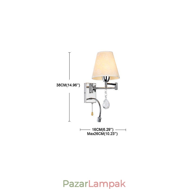 Fali lámpa hálószoba olvasólámpához Fabric lámpa