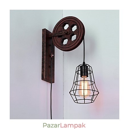 Ipari Retro vas fali lámpa Kreatív személyiség emelő csiga fali lámpa