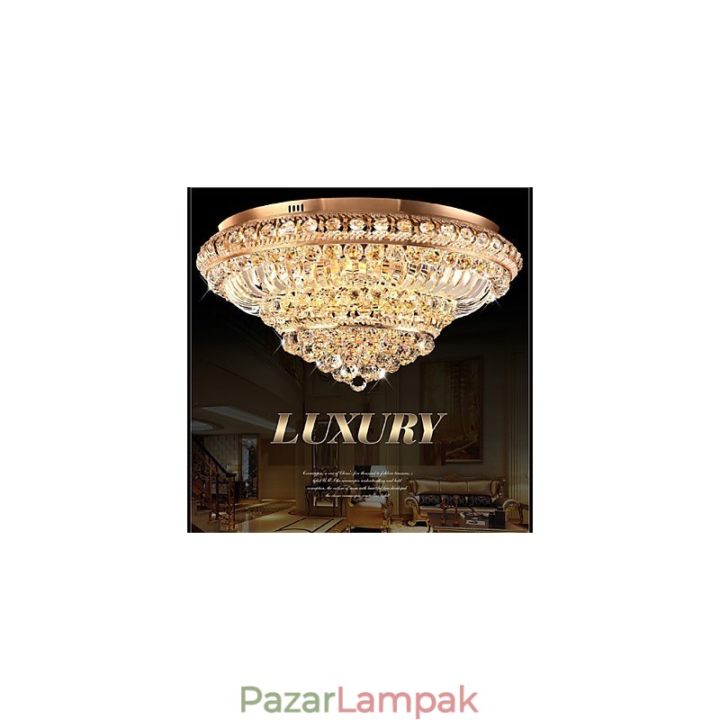 Modern luxus kristály mennyezeti lámpa, amely elnyeli a kupola fényét, átmérője 60 cm