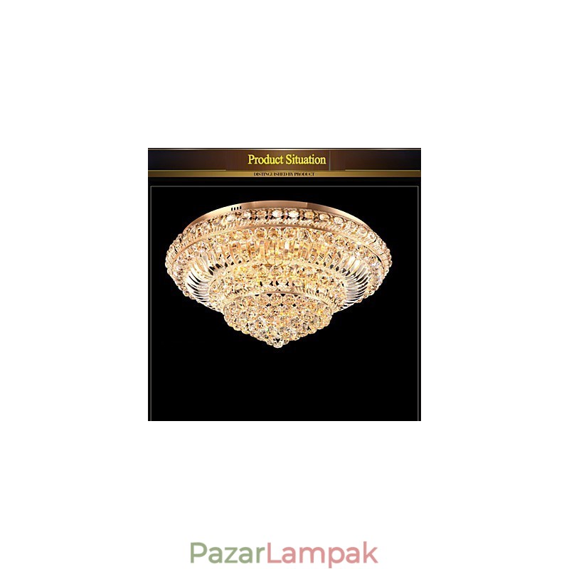 Modern luxus kristály mennyezeti lámpa, amely elnyeli a kupola fényét, átmérője 60 cm