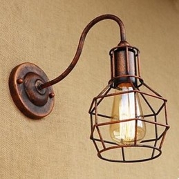 Iron Art Hosszú kar Nosztalgikus és Retro Kreatív Karakter Rozsda Szín Tanulmányozó Ülő Az amerikai fali lámpa feje