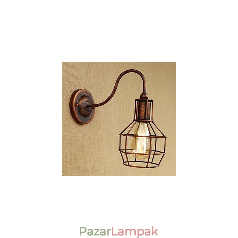 Iron Art Hosszú kar Nosztalgikus és Retro Kreatív Karakter Rozsda Szín Tanulmányozó Ülő Az amerikai fali lámpa feje