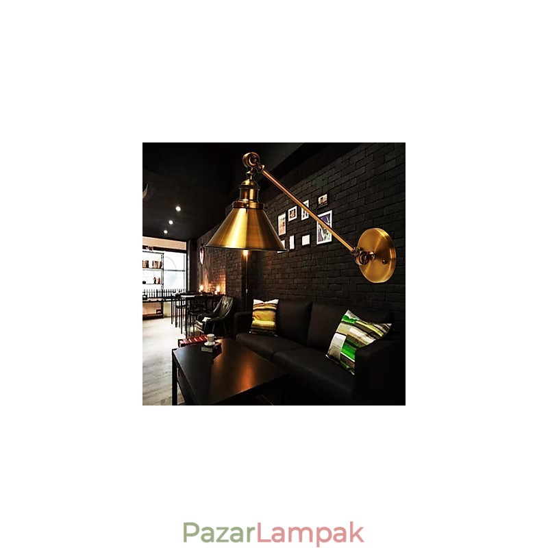 Vintage fém falikarra szerelhető retro ipari fali lámpaernyő, állítható éjszakai lámpatestek