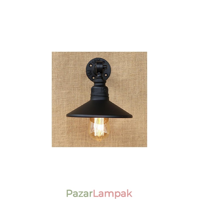 Ipari stílusú Nordic Water Pipe fali lámpa Fali lámpa Fekete