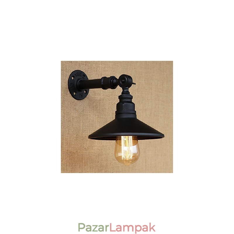 Ipari stílusú Nordic Water Pipe fali lámpa Fali lámpa Fekete