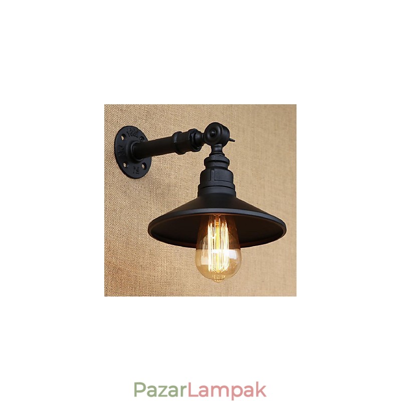 Ipari stílusú Nordic Water Pipe fali lámpa Fali lámpa Fekete