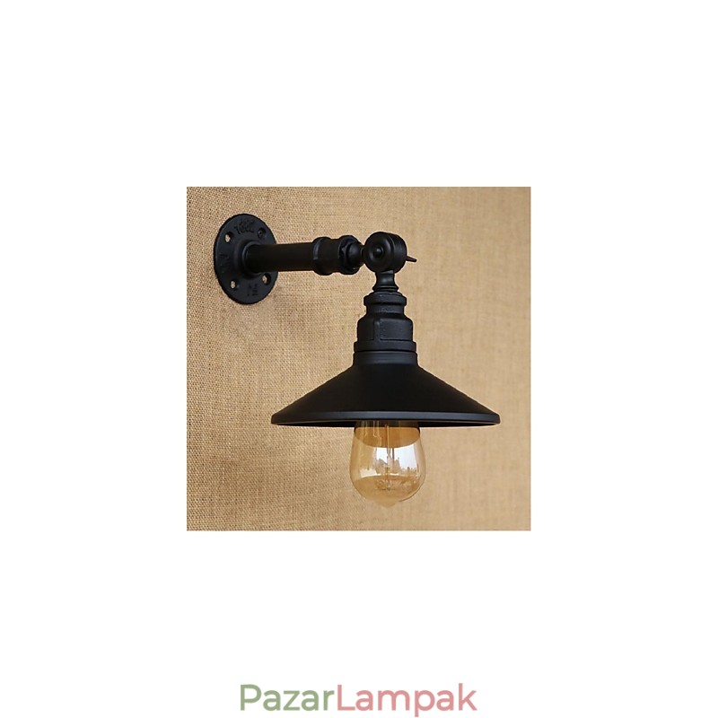 Ipari stílusú Nordic Water Pipe fali lámpa Fali lámpa Fekete