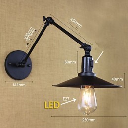 Rusztikus páholyfestés mini stílusú lengőkaros alsólámpa fali lámpákhoz