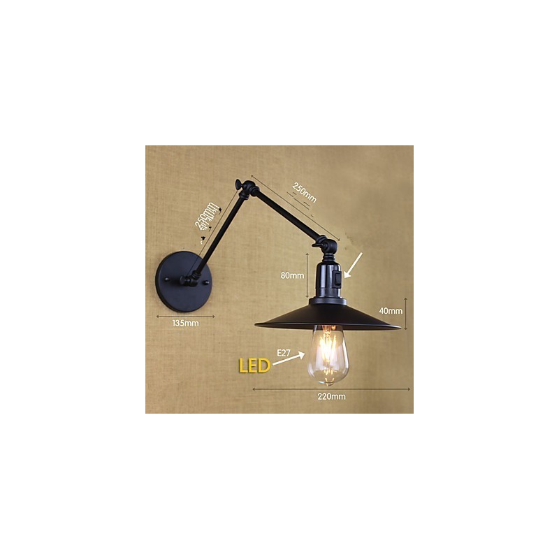 Rusztikus páholyfestés mini stílusú lengőkaros alsólámpa fali lámpákhoz