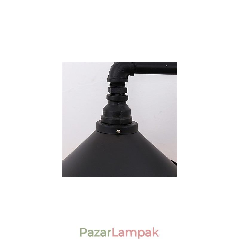 Vintage ipari csöves fali lámpák fekete fémárnyékoló étterem kávézó bár dekor világítás 2 világosra festett felülettel