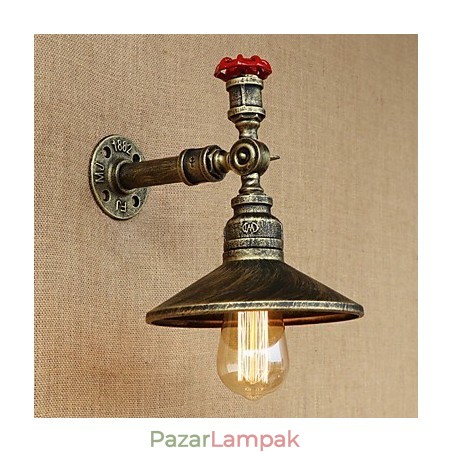 Retro étterem Edison ipari tömlők egyfejű díszfali lámpa Retro étterem Edison ipari tömlők egyfejű díszfali lámpa