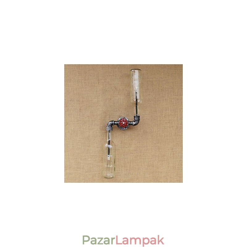 Kovácsoltvas Loft A palackcső palack fali lámpapolc