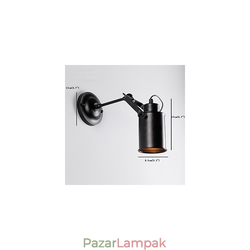 Vintage fekete fém tetőtéri falikar Nappali Étkező Előszoba Kávézó Bárok Bár fali lámpa