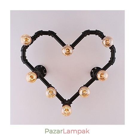 Vintage Water Pipe Loving Heart Kreatív fali lámpák Ipari nappali Étterem Bárok Kávézó dekoráció Falikarok Vintage Water Pipe Loving Heart Kreatív fali lámpák Ipari nappali Étterem Bárok Kávézó dekoráció Falikarok