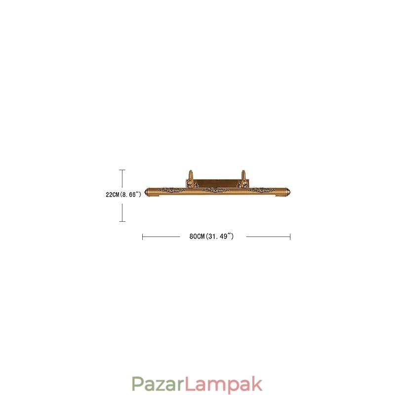 Tükörlámpa 80 cm 1 Hagyományos vintage antik sárgaréz funkció