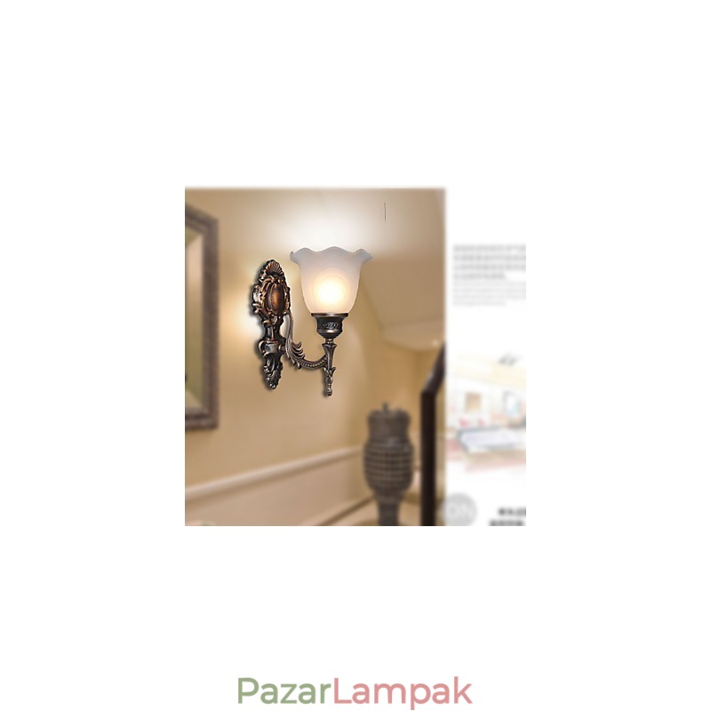 Európai stílusú retro fali lámpa Hotel folyosói lámpa Folyosó lámpa Tükör Első lámpa Egyfejű éjjeli lámpa