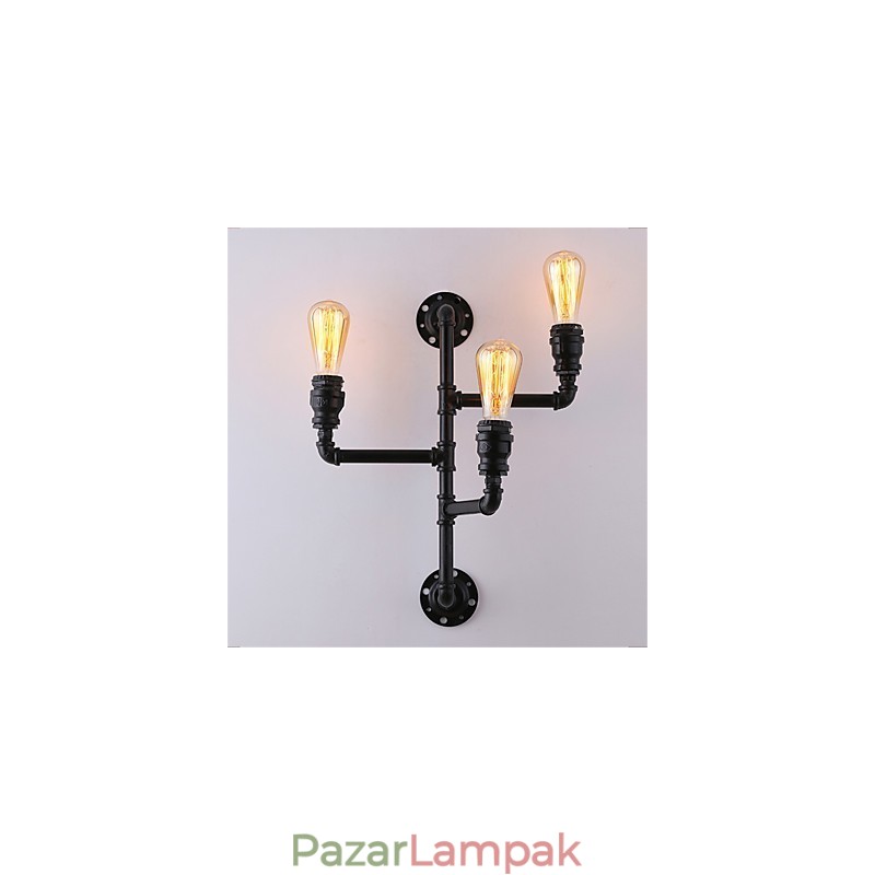 Vintage ipari csöves fali lámpák fekete kreatív fények étterem kávézó bár dekor világítás 3 világos festéssel