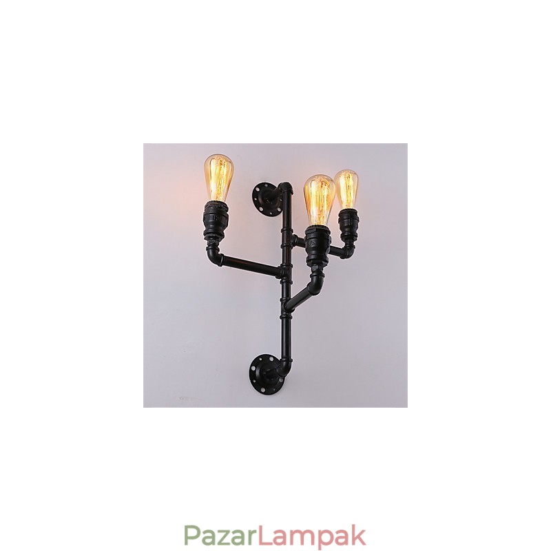 Vintage ipari csöves fali lámpák fekete kreatív fények étterem kávézó bár dekor világítás 3 világos festéssel