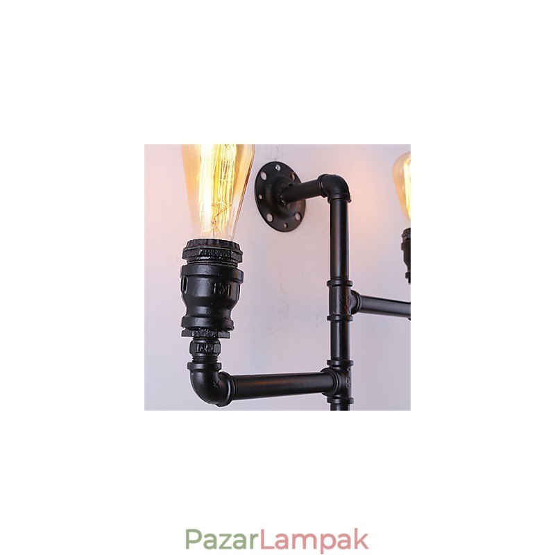 Vintage ipari csöves fali lámpák fekete kreatív fények étterem kávézó bár dekor világítás 3 világos festéssel