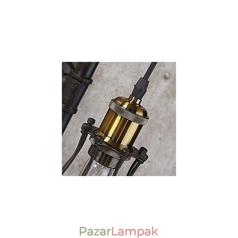 Retro ipari csöves fali lámpák egyszerű tetőtér fekete madárkalitka fém nappali étkező konyha bár kávézó dekor világítás