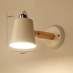 Vintage fa Art Deco fém Fém rusztikus falikar Nappali Étkező Előszoba Fali lámpa Fekete Fehér Választható
