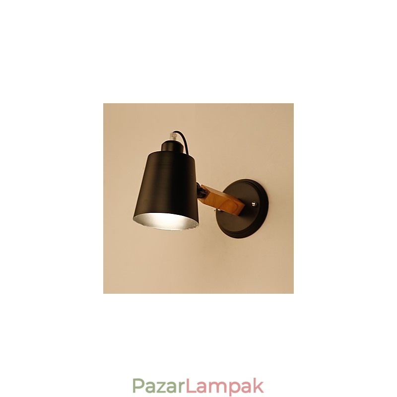 Vintage fa Art Deco fém Fém rusztikus falikar Nappali Étkező Előszoba Fali lámpa Fekete Fehér Választható