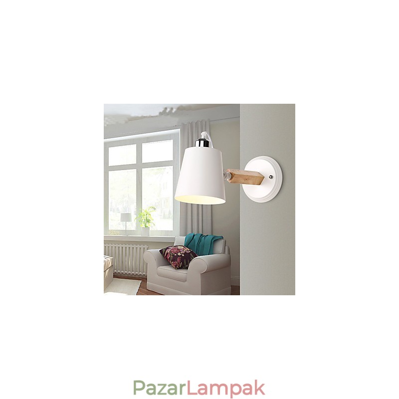 Vintage fa Art Deco fém Fém rusztikus falikar Nappali Étkező Előszoba Fali lámpa Fekete Fehér Választható