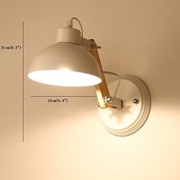 Vintage fa Art Deco fém Fém rusztikus falikar Nappali Étkező Előszoba Fali lámpa Fekete Fehér Választható