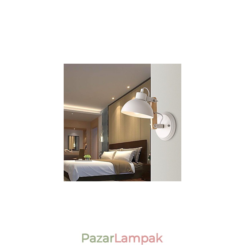 Vintage fa Art Deco fém Fém rusztikus falikar Nappali Étkező Előszoba Fali lámpa Fekete Fehér Választható