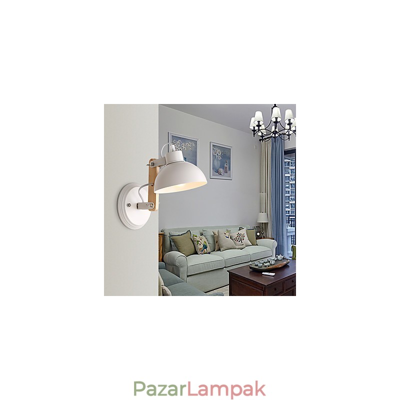 Vintage fa Art Deco fém Fém rusztikus falikar Nappali Étkező Előszoba Fali lámpa Fekete Fehér Választható