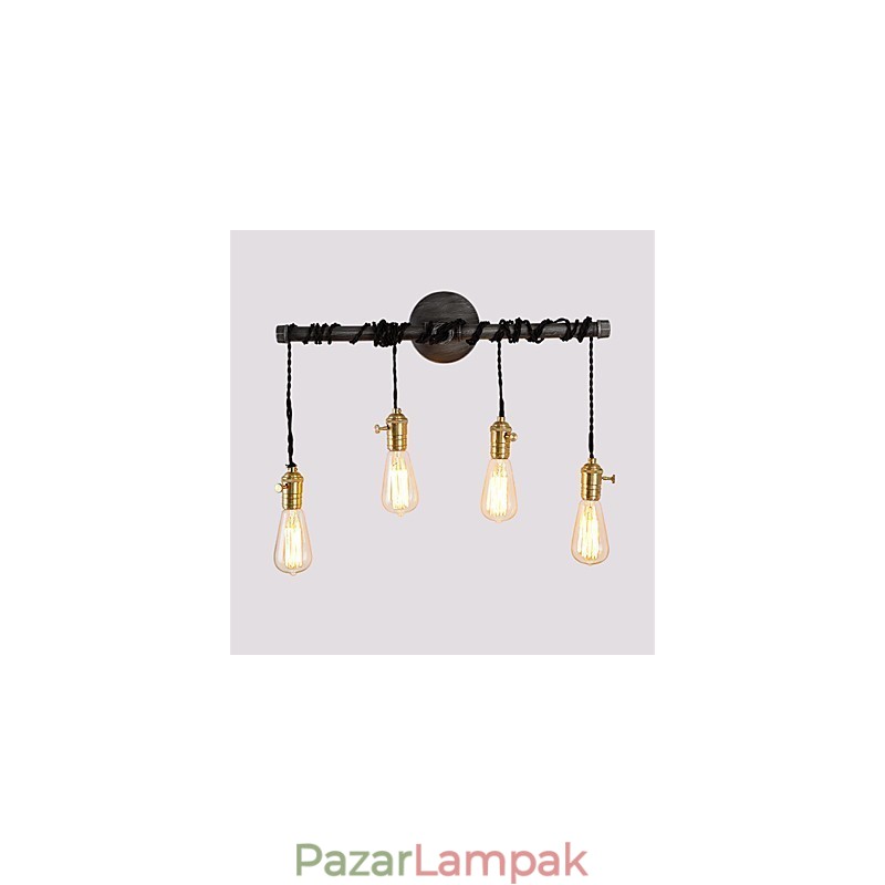 Vintage ipari csöves fali lámpák kapcsolóval Kreatív fények Étterem Kávézó Bár Dekorációs világítás 4 fényre festett felülettel