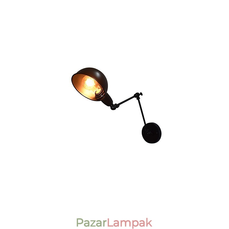 Vas fali lámpa összecsukható fekete egyszerű retro fali lámpa egyfejű dekoratív fali lámpa európai stílusú