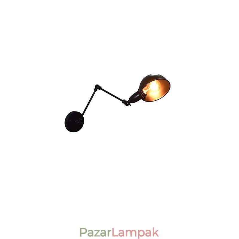 Vas fali lámpa összecsukható fekete egyszerű retro fali lámpa egyfejű dekoratív fali lámpa európai stílusú