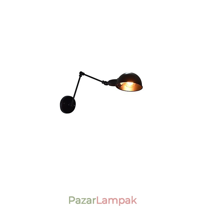 Vas fali lámpa összecsukható fekete egyszerű retro fali lámpa egyfejű dekoratív fali lámpa európai stílusú