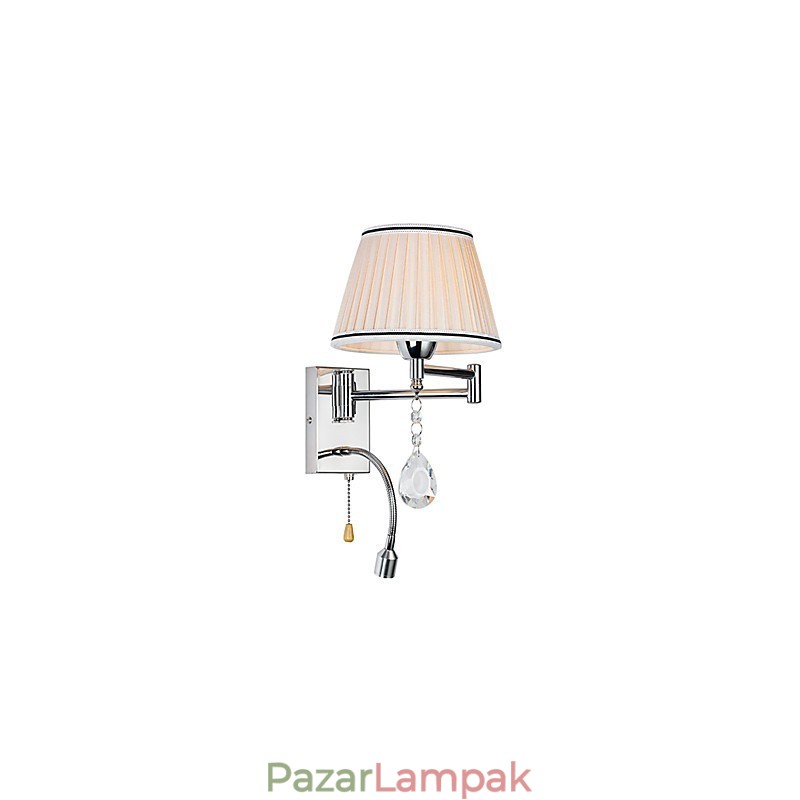 Fali lámpa Modern kortárs rusztikus páholy Modern kortárs vidéki króm funkció a kristály lengőkarhoz