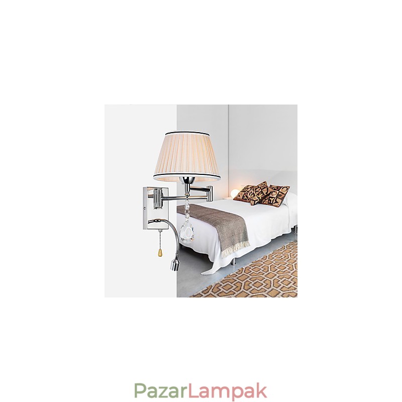 Fali lámpa Modern kortárs rusztikus páholy Modern kortárs vidéki króm funkció a kristály lengőkarhoz