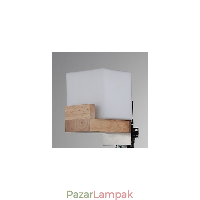 Egyszerű fali lámpa éjjeli íróasztali lámpa üvegernyővel és tömörfával hálószoba öltözőhöz Nappali babaszoba Kollégiumi dohányzóasztal könyvespolcok