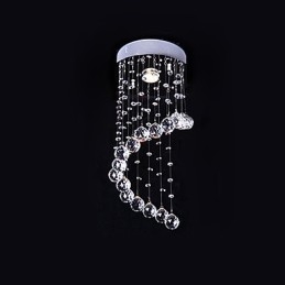 Modern, modern kristályból galvanizált fém csillár süllyesztett tartó