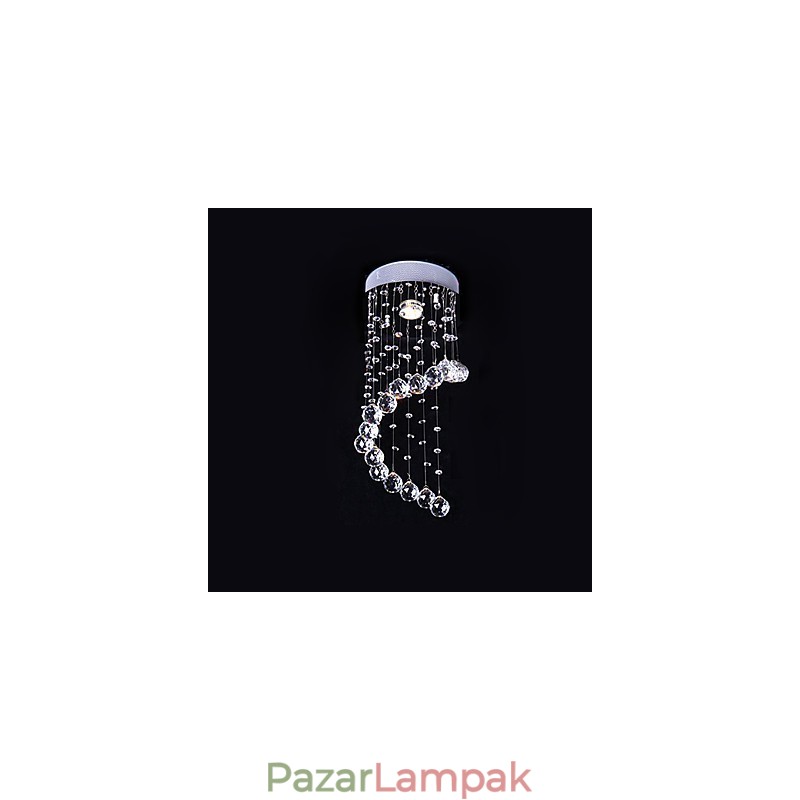 Modern, modern kristályból galvanizált fém csillár süllyesztett tartó