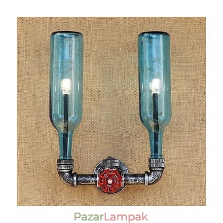 Retro ipari szélkapcsoló kulacs fali lámpa fali világoskék Retro ipari szélkapcsoló kulacs fali lámpa fali világoskék