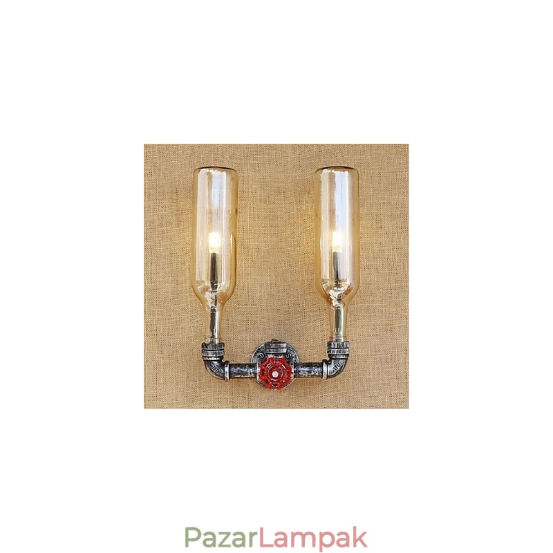Retro ipari szélkapcsoló kulacs fali lámpa fali lámpa borostyán