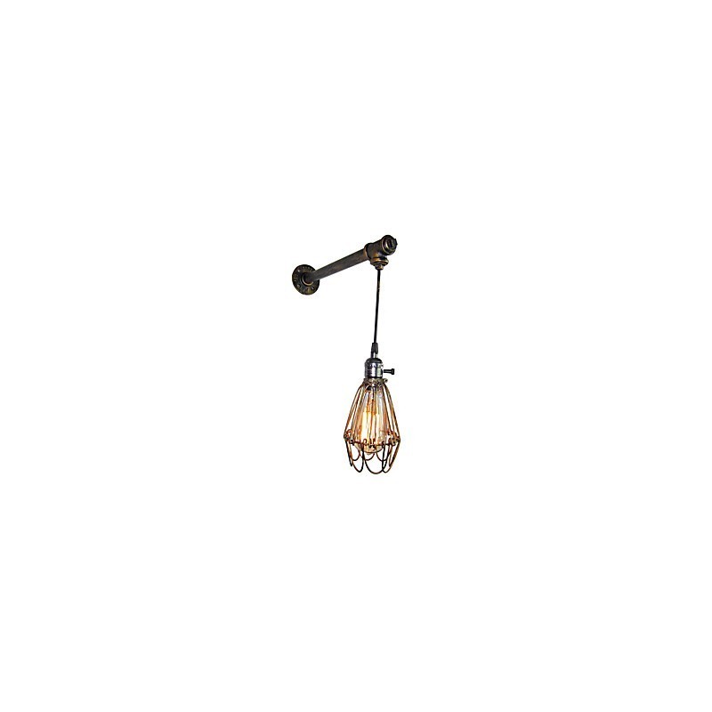 Loft vintage fali lámpák kapcsolóval Industrial Edison Fashion Simplicity falikar fém talpsapka