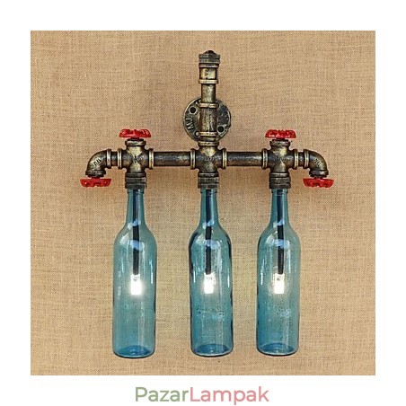 Retro ipari szélkapcsoló kulacs fali lámpa fali világoskék Retro ipari szélkapcsoló kulacs fali lámpa fali világoskék