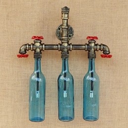 Retro ipari szélkapcsoló kulacs fali lámpa fali világoskék