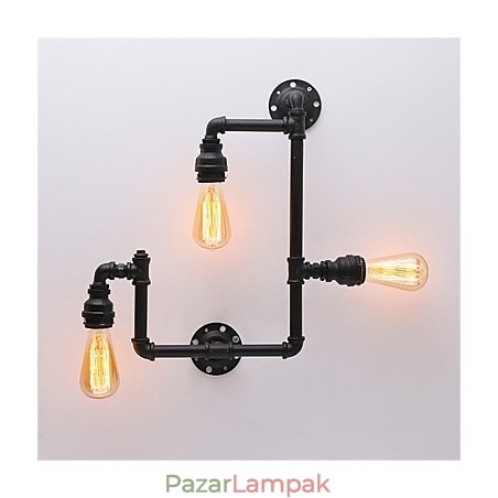 3 Fej Vintage Ipari Pipe Fali Lámpák Fekete Kreatív Fények Étterem Kávézó Bár Dekorációs világítás 3 Fej Vintage Ipari Pipe Fali Lámpák Fekete Kreatív Fények Étterem Kávézó Bár Dekorációs világítás