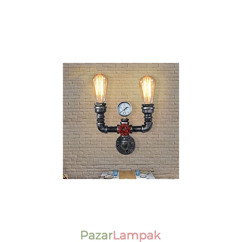 2 Fej Vintage Ipari Fém Fali Lámpák Étterem Kávézó Bár Dekorációs világítás