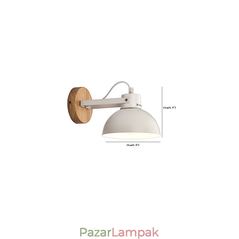 Vintage fa Art Deco fém Fém rusztikus falikar Nappali Étkező Előszoba Fali lámpa Fekete Fehér Választható