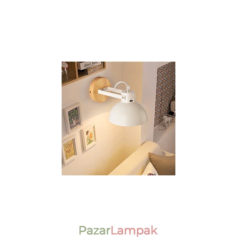 Vintage fa Art Deco fém Fém rusztikus falikar Nappali Étkező Előszoba Fali lámpa Fekete Fehér Választható